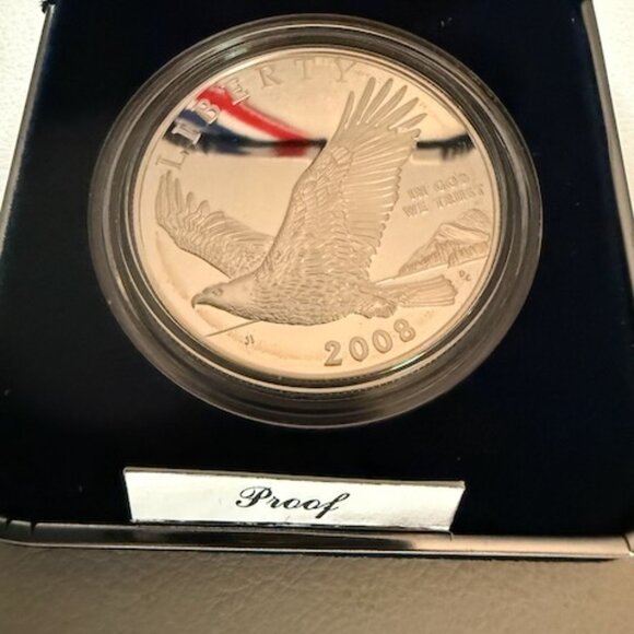 2008 Bald Eagle Commemorative Silver Dollar Proof w/COA Box - Picture 7 of 10
